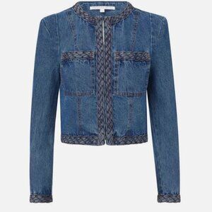 Veronica Beard Arrowe Cropped Denim Jacket Size 2